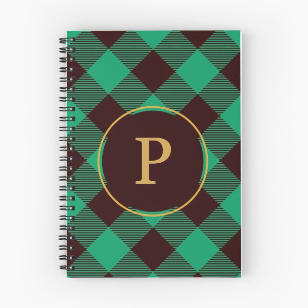 Item preview, Plaid Tartan Green Diagonal Monogram Initial Letter P designed and sold by fotografixgal.
