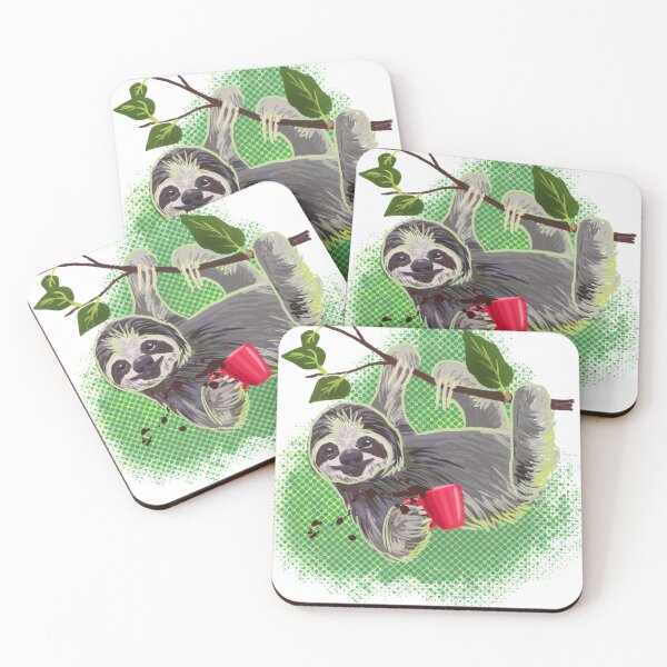 Item preview, Funny sloth with coffee mug. Sloth lover gift designed and sold by orangerinka.