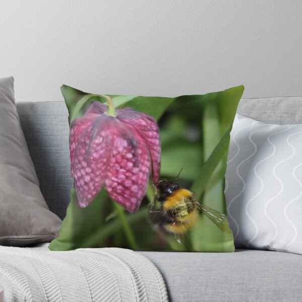 Item preview, Friendly Bee on Snakes head Fritillary  designed and sold by AnnDixon.