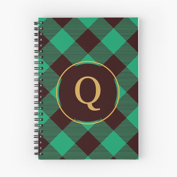 Item preview, Plaid Tartan Green Diagonal Monogram Initial Letter Q designed and sold by fotografixgal.
