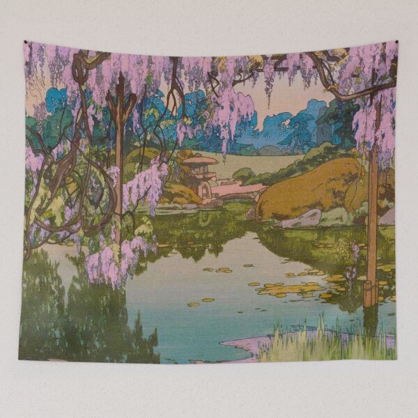 Item preview, Wisteria Garden (Fuji no niwa) by Hiroshi Yoshida Vintage Japanese Woodblock Print East Asian Culture designed and sold by Ejaaz.