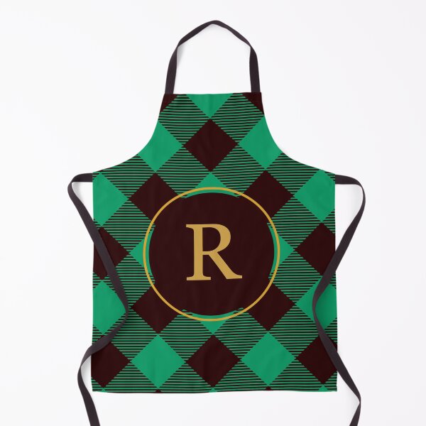 Item preview, Plaid Tartan Green Diagonal Monogram Initial Letter R designed and sold by fotografixgal.