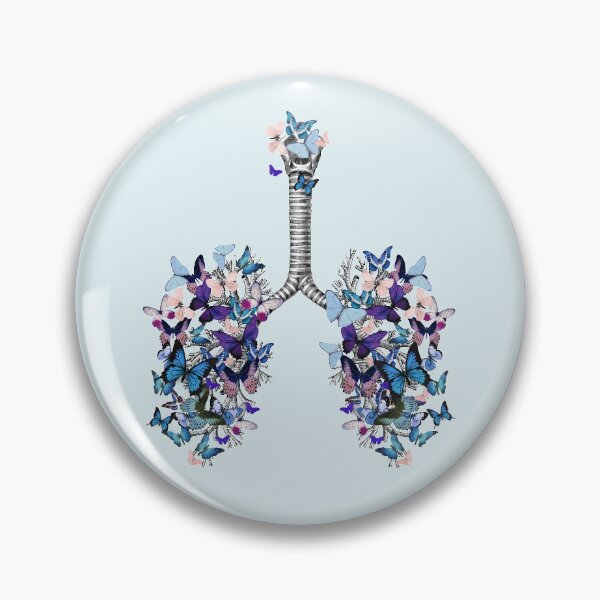 Item preview, lungs blue butterflies, anatomy, watercolor designed and sold by Collagedream.