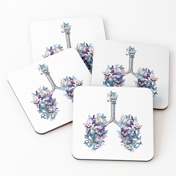 Item preview, lungs blue butterflies, anatomy, watercolor designed and sold by Collagedream.