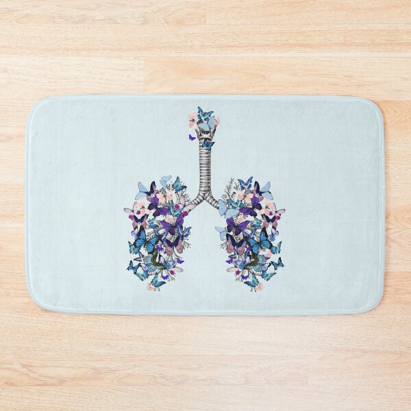 Item preview, lungs blue butterflies, anatomy, watercolor designed and sold by Collagedream.