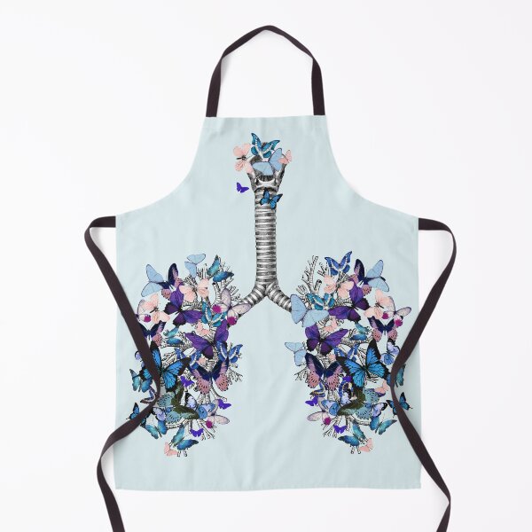 Item preview, lungs blue butterflies, anatomy, watercolor designed and sold by Collagedream.