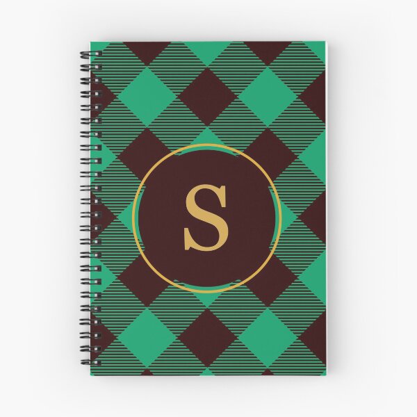 Item preview, Plaid Tartan Green Diagonal Monogram Initial Letter S designed and sold by fotografixgal.