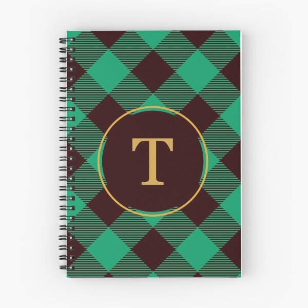 Item preview, Plaid Tartan Green Diagonal Monogram Initial Letter T designed and sold by fotografixgal.