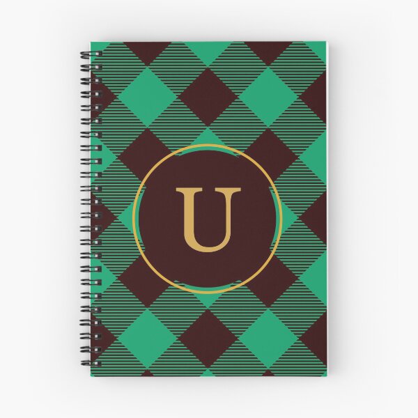 Item preview, Plaid Tartan Green Diagonal Monogram Initial Letter U designed and sold by fotografixgal.