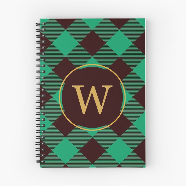 Item preview, Plaid Tartan Green Diagonal Monogram Initial Letter W designed and sold by fotografixgal.