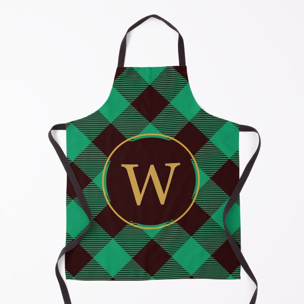 Item preview, Plaid Tartan Green Diagonal Monogram Initial Letter W designed and sold by fotografixgal.