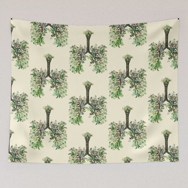 Item preview, lungs cancer awareness, leaves watercolor human anatomy designed and sold by Collagedream.
