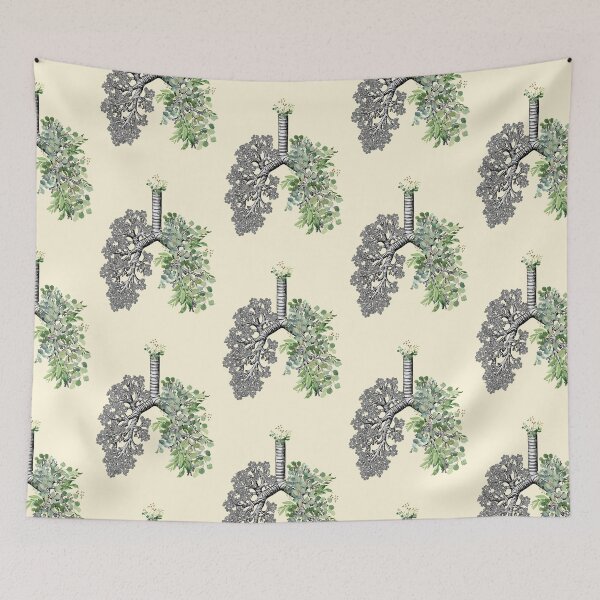 Item preview, lungs cancer awareness, leaves watercolor human anatomy designed and sold by Collagedream.