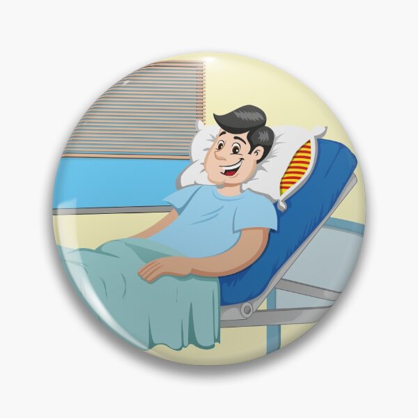Item preview, Mascot Caucasian man bedridden in a hospital room. Ideal for informational and institutional related to medicine designed and sold by LucianoCosmo.