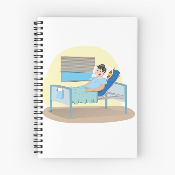 Item preview, Mascot Caucasian man bedridden in a hospital room. Ideal for informational and institutional related to medicine designed and sold by LucianoCosmo.