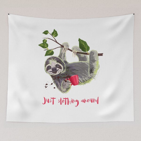 Item preview, Just slothing around. Funny sloth with coffee mug.  designed and sold by orangerinka.