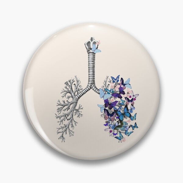 Item preview, lungs blue butterflies, anatomy art, watercolor designed and sold by Collagedream.