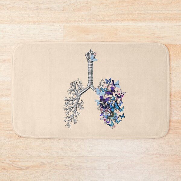 Item preview, lungs blue butterflies, anatomy art, watercolor designed and sold by Collagedream.