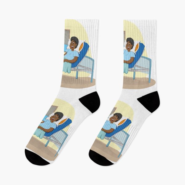 Item preview, Mascot man of African descent bedridden in a hospital room. Ideal for informational and institutional related to medicine designed and sold by LucianoCosmo.