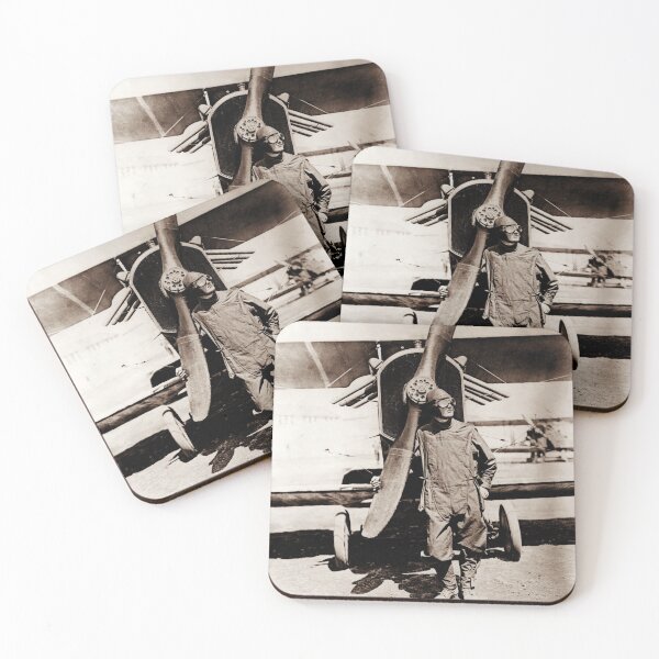 Item preview, American Fighter Pilot With His Biplane - WW1 Circa 1918 designed and sold by warishellstore.