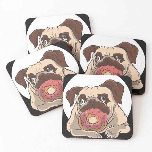 Item preview, Pug Eating a Sprinkles Donut designed and sold by SLAG-Creative.