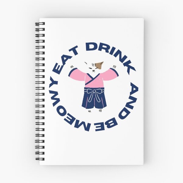 Item preview, Eat Drink and Be Meowy designed and sold by TrendingPaw.