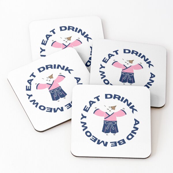Item preview, Eat Drink and Be Meowy designed and sold by TrendingPaw.