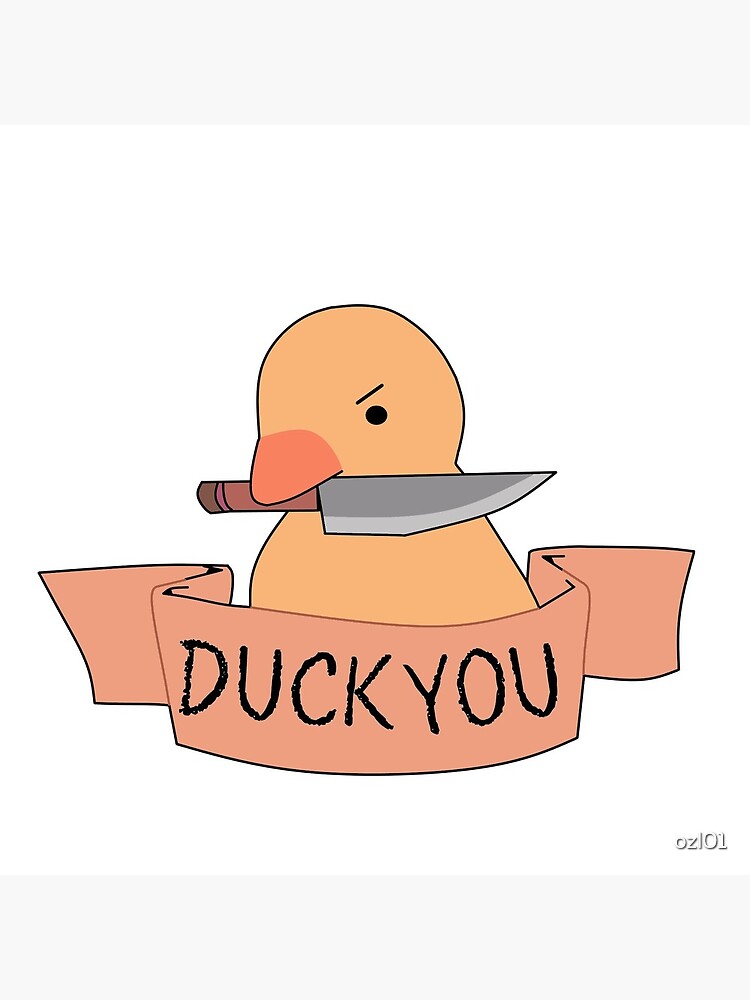 Duck you - Duck with knife Meme - Ente mit Messer Sticker