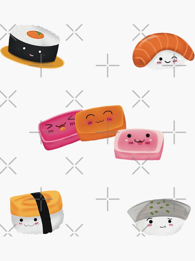 Sushi Go Card Game Characters Sticker for Sale by irchiliart