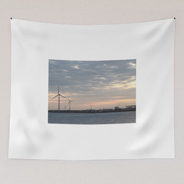 Item preview, Jeju sea sunrise and windmill, korea. designed and sold by human8891.