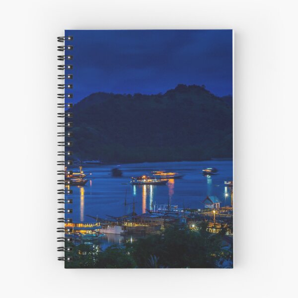 Item preview, A view over the harbour at Labuan Bajo and nearby island at night designed and sold by SnapTPhotograph.