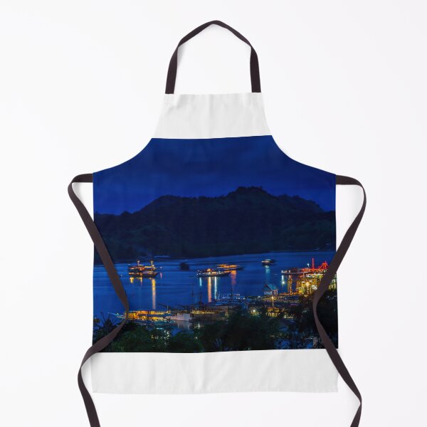 Item preview, A view over the harbour at Labuan Bajo and nearby island at night designed and sold by SnapTPhotograph.