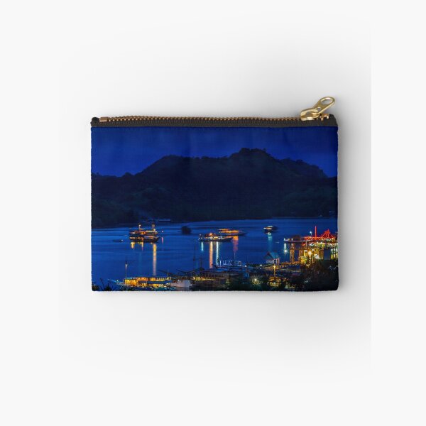 Item preview, A view over the harbour at Labuan Bajo and nearby island at night designed and sold by SnapTPhotograph.