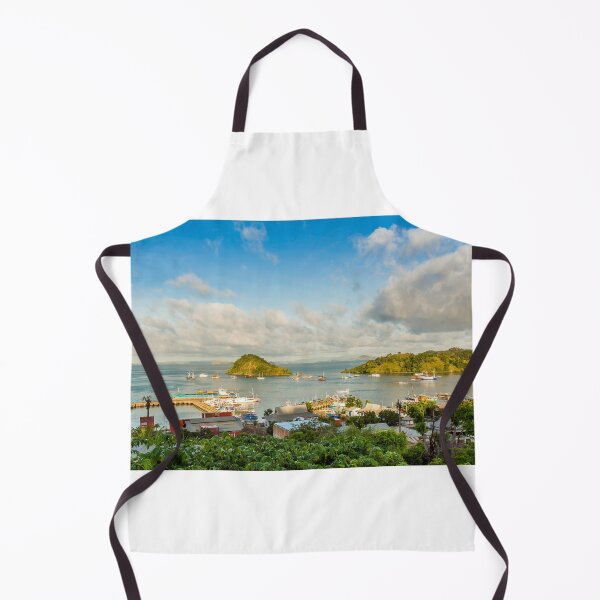Item preview, A view over the town of Labuan Bajo and harbour in the morning, Indonesia designed and sold by SnapTPhotograph.