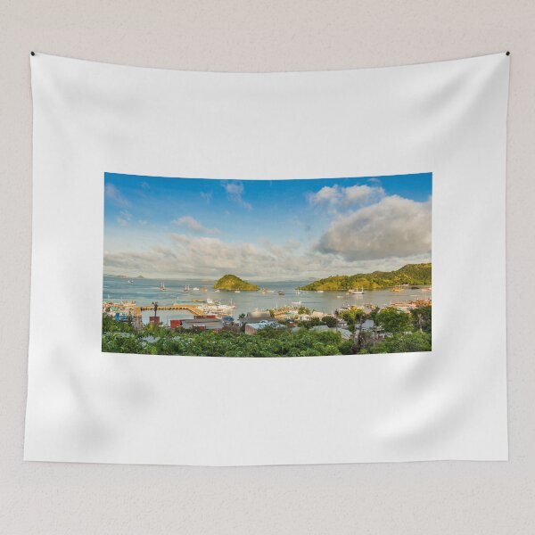 Item preview, A view over the town of Labuan Bajo and harbour in the morning, Indonesia designed and sold by SnapTPhotograph.