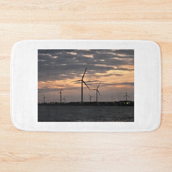 Item preview, Jeju sea sunrise and windmill, korea. designed and sold by human8891.
