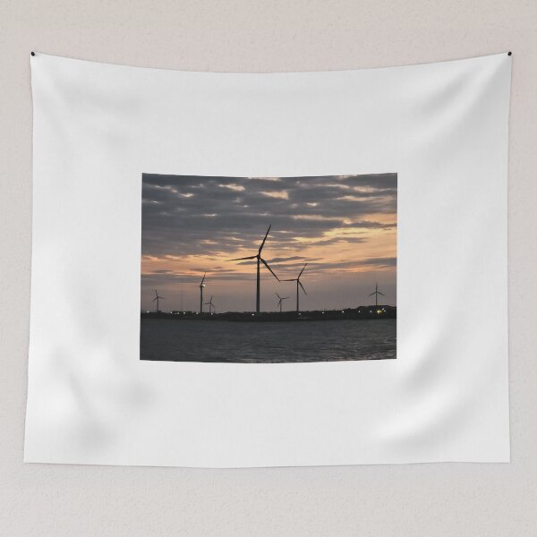 Item preview, Jeju sea sunrise and windmill, korea. designed and sold by human8891.