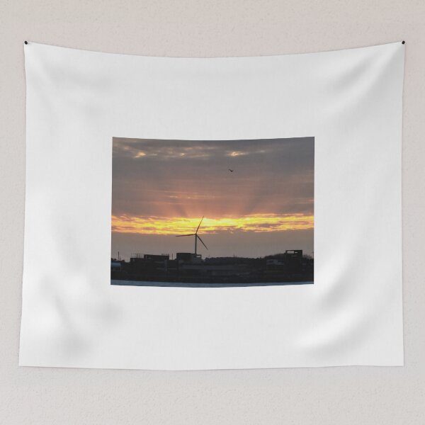 Item preview, Jeju sea sunrise and windmill, korea. designed and sold by human8891.