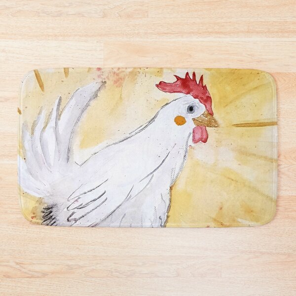 Item preview, Henhen the hen / poulpoule the white hen watercolor designed and sold by Joie-et-Poesie.