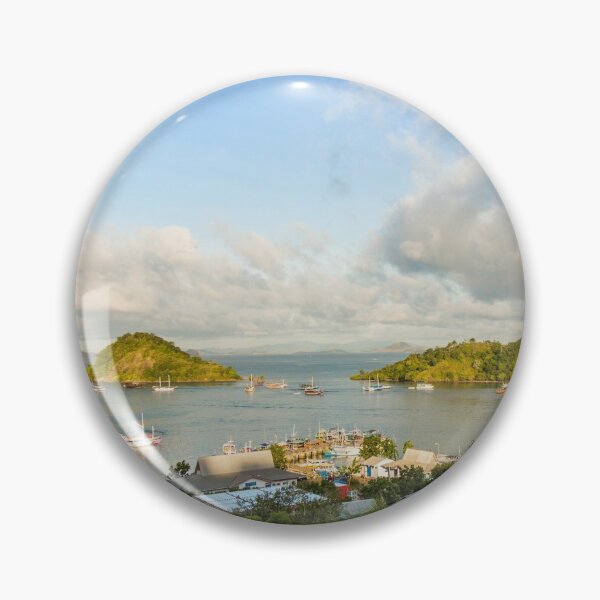 Item preview, A view over the town of Labuan Bajo and harbour in the morning, Indonesia designed and sold by SnapTPhotograph.