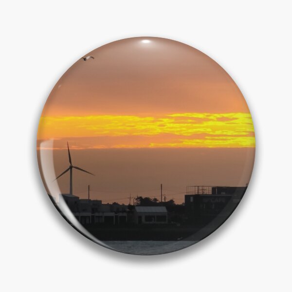 Item preview, Jeju sea sunrise, windmill and migratory birds, korea. designed and sold by human8891.