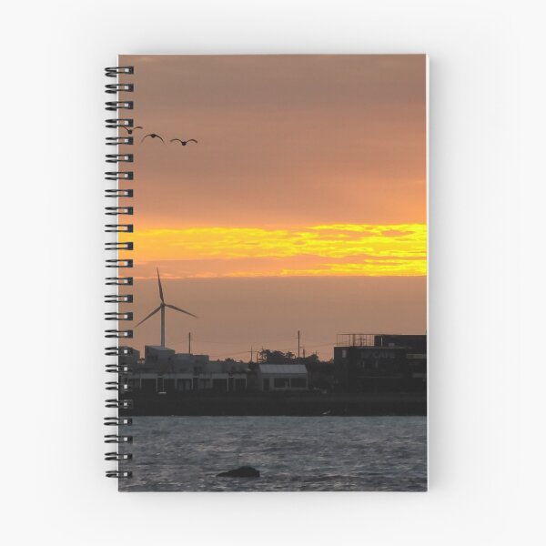 Item preview, Jeju sea sunrise, windmill and migratory birds, korea. designed and sold by human8891.