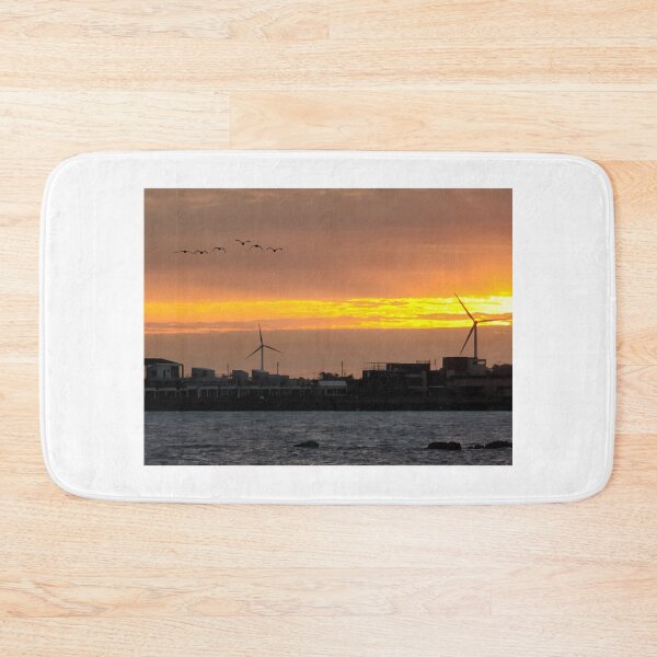 Item preview, Jeju sea sunrise, windmill and migratory birds, korea. designed and sold by human8891.