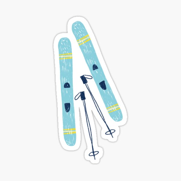 Cute pink pair of skis | Sticker