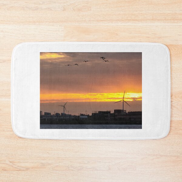 Item preview, Jeju sea sunrise, windmill and migratory birds, korea. designed and sold by human8891.