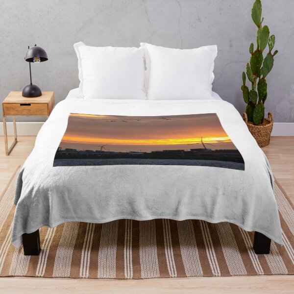 Item preview, Jeju sea sunrise, windmill and migratory birds, korea. designed and sold by human8891.