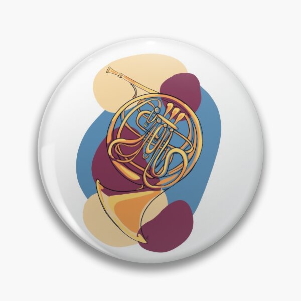 Item preview, French horn with modern background  designed and sold by PaintingsByKF.