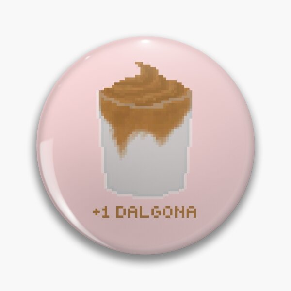 Item preview, +1 dalgona coffee pixel art drawing (pink background) designed and sold by tifft.