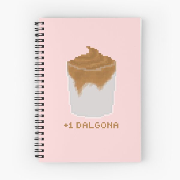 Item preview, +1 dalgona coffee pixel art drawing (pink background) designed and sold by tifft.