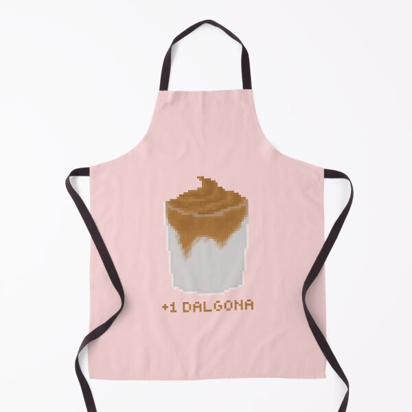 Item preview, +1 dalgona coffee pixel art drawing (pink background) designed and sold by tifft.